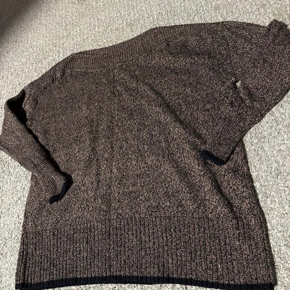Elliott Lauren Sweater Size L Brown Black Knit Long Sleeve